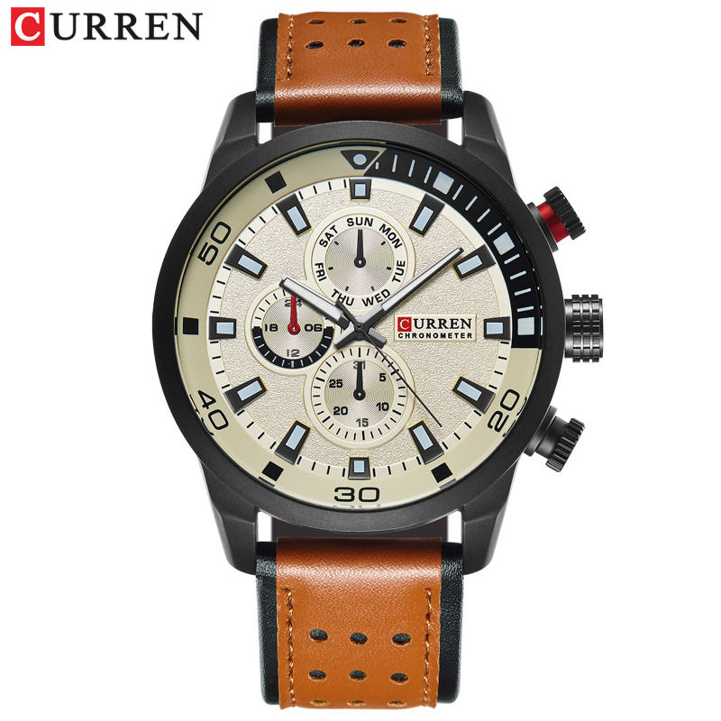 Jam Tangan Curren Pria Olahraga Militer Kulit Asli 8250
