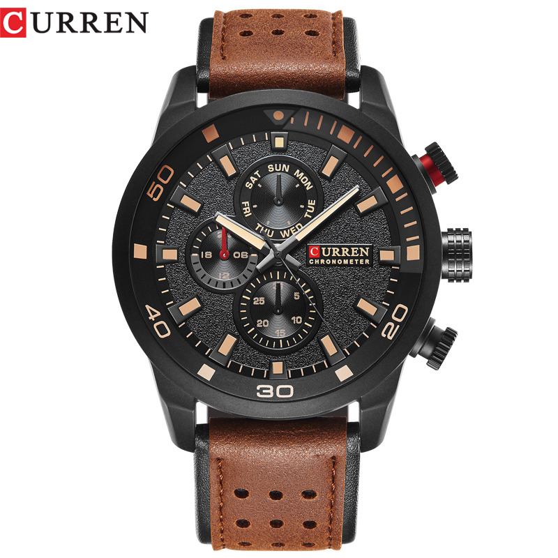 Jam Tangan Curren Pria Sport Militer Kulit Asli 8250