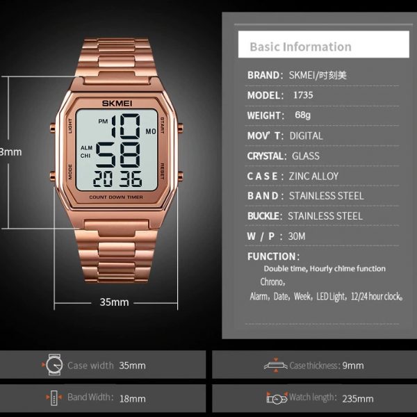 Jam Tangan Digital SKMEI DG1735: Desain Modern dan Tahan Lama