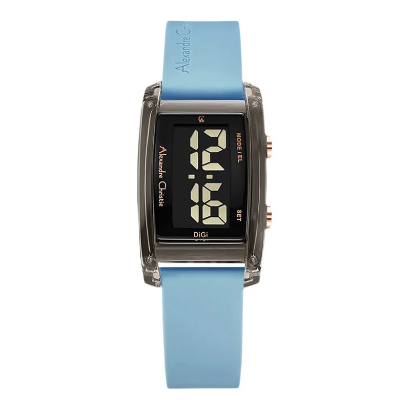Jam Tangan Digital Wanita Alexandre Christie Hitam Biru ACF9366