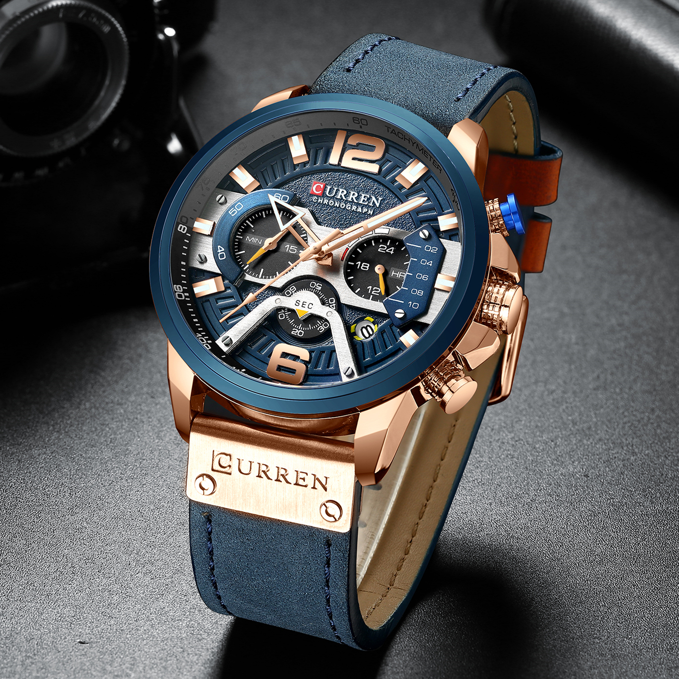 Jam Tangan Sport Militer Pria Curren 8329 dengan Chronograph