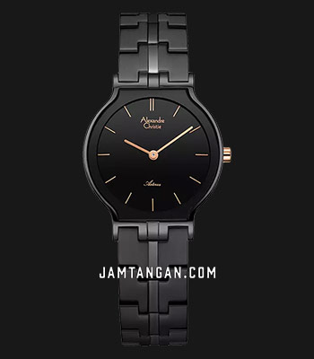 Jam Tangan Wanita Alexandre Christie Black Rose Gold ACF8410