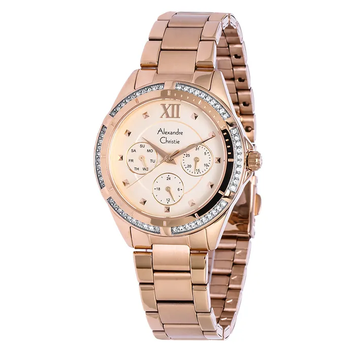 Jam Tangan Wanita Alexandre Christie Full Rose Gold AC 2644 BFBRGRG