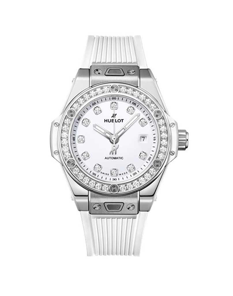 Jam Tangan Big Bang One Click King Gold Putih Berlian 485.OE.2080.RW
