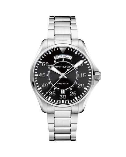 Jam Tangan Khaki Aviation Day Date Auto H64645531: Deskripsi Lengkap