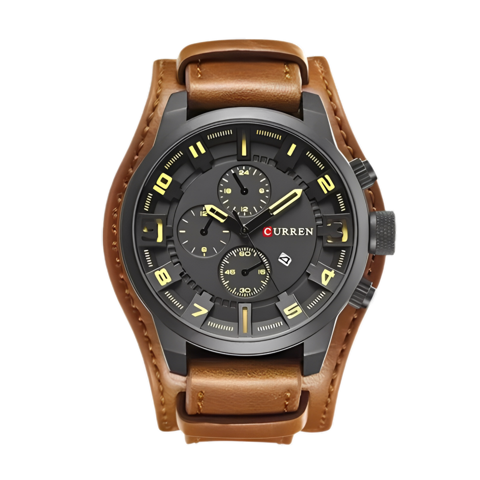 Jam Tangan Curren Coffee Brown Leather Pria 8225, Elegan dan Tangguh