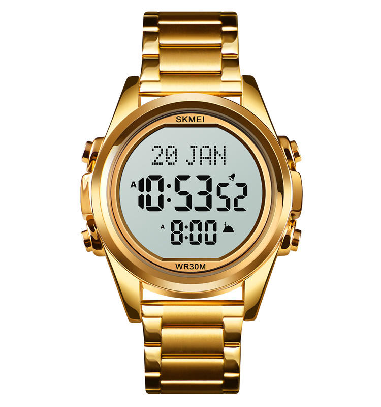 Jam Tangan Gold-White Digital Multifungsi 1667, Pilihan Terbaik