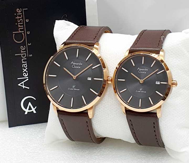 Jam Tangan Pasangan Leather 3013, Elegan dan Stylish