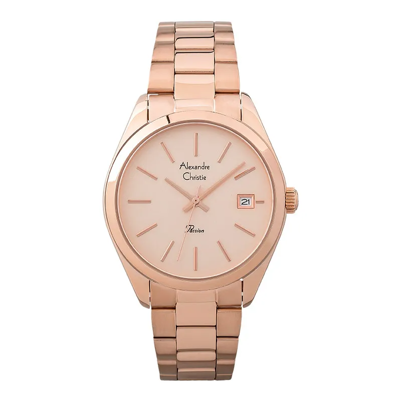 Jam Tangan Wanita Alexandre Christie Passion Red Rose Gold AC 2B49 LD BSSRG