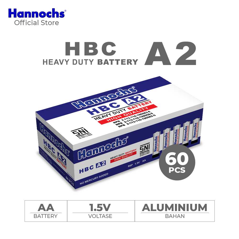 Hannochs Heavy Duty Baterai HBC AA Isi 60: Pilihan Tahan Lama