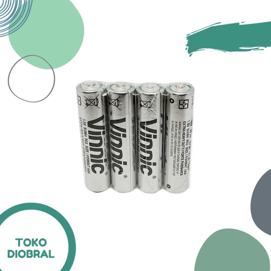 Vinnic Baterai AA Zinc Carbon Isi 4: Kinerja Handal dan Ekonomis